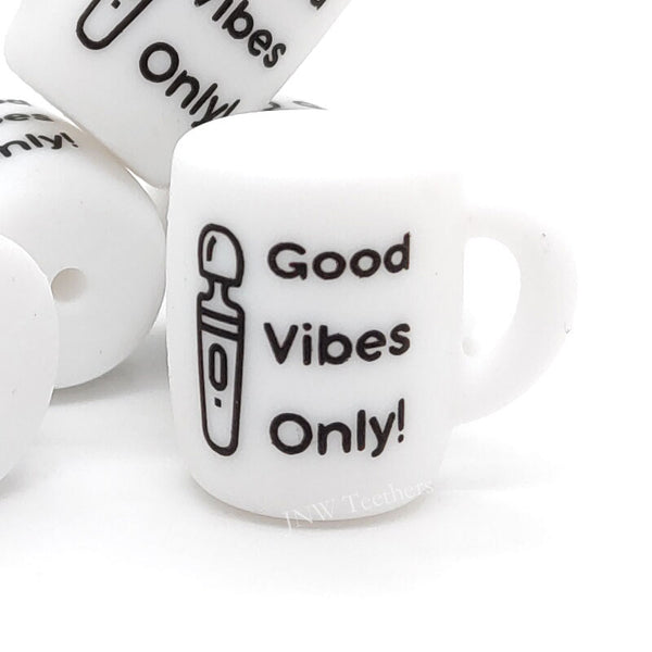 Good vibes only printed coffee mug silicone beads wholesale