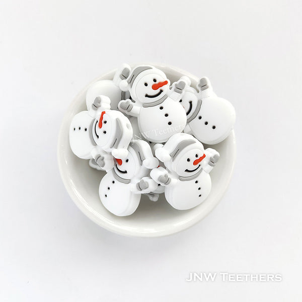 Snowman Silicone Focal Bead