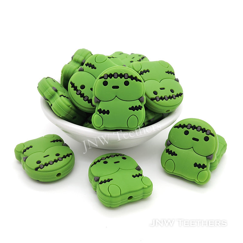 Green fatty guy silicone focal beads