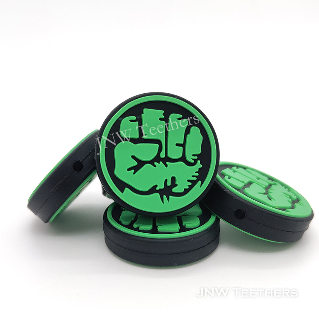 Green fist silicone focal beads