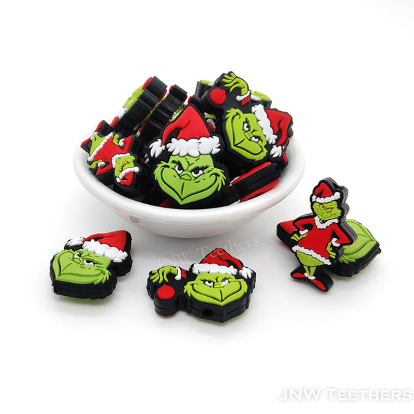 Christmas Green guy Silicone Focal Bead