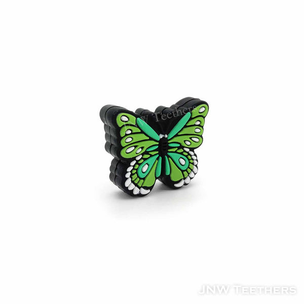 Butterfly silicone focal beads green
