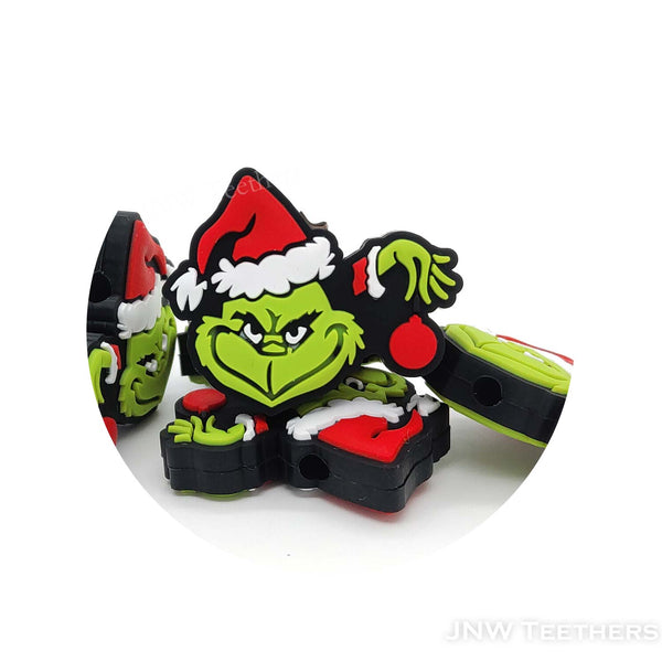 Green monster with bulb silicone focal beads
