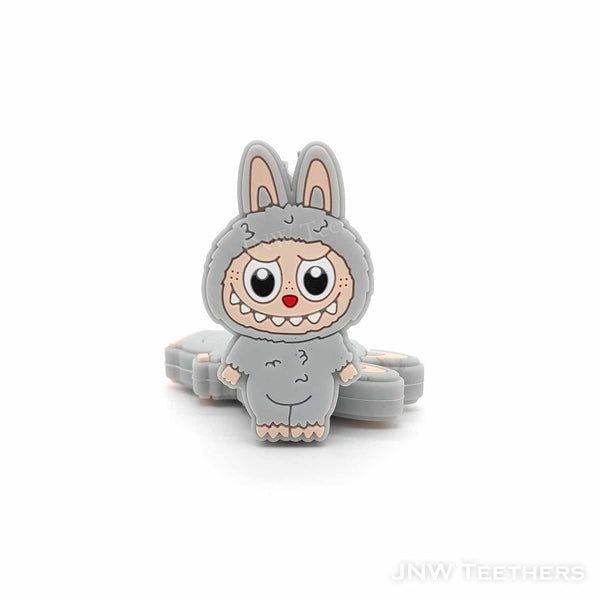 Monster doll focal silicone beads gray
