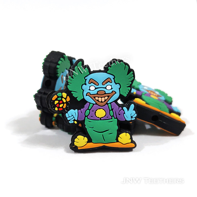 JNWTeethers Green Goblin Clown Scary Halloween Lollipop Silicone Focal Beads
