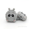Hairball silicone focal beads gray