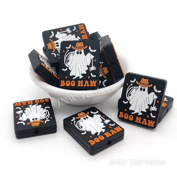 Halloween boo haw ghost silicone focal beads