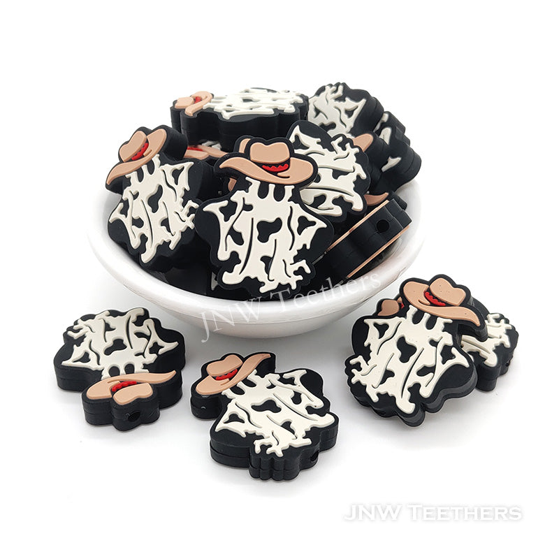 Halloween ghost in cowboy hat silicone focal beads