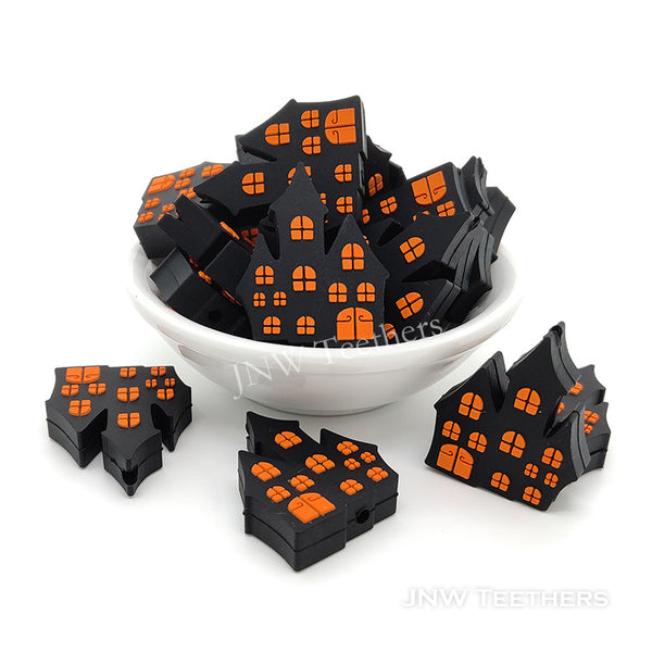 Halloween haunted house silicone focal beads