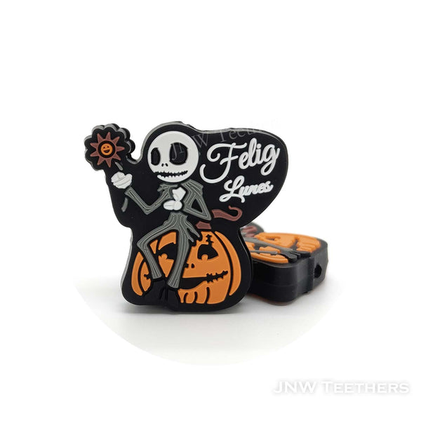 Halloween Jack with umpkin Felig Lunes silicone focal beads