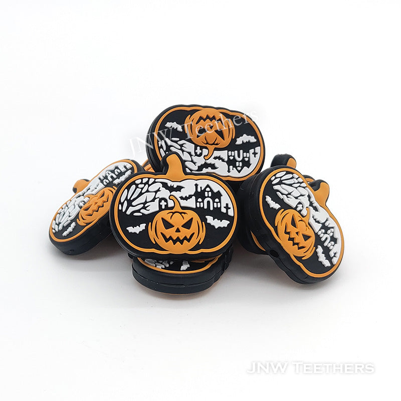 Halloween pumpkin silicone focal beads