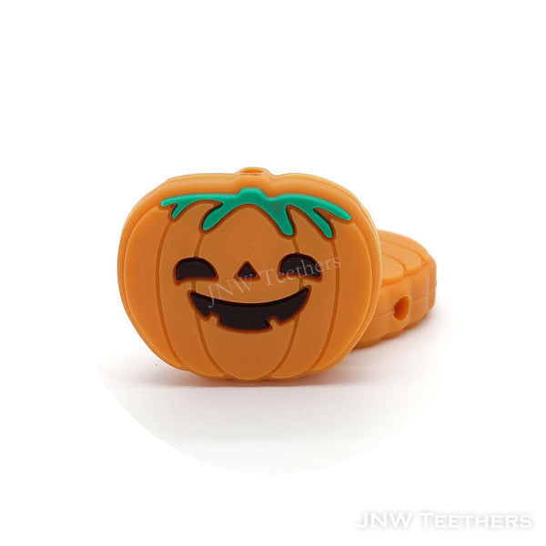 Halloween Scary Pumpkin Needle stoppers, Pumpkin silicone focal beads