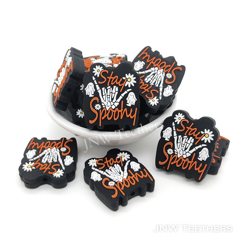 Halloween stay spooky silicone focal beads