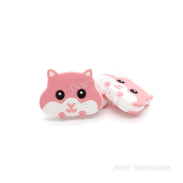 Pink Hamsters Silicone Focal Beads