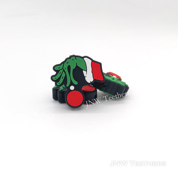 Fingers with Christmas Holly Silicone Focal Beads