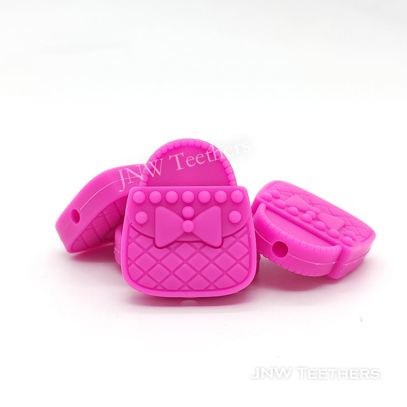 Handbag silicone beads Fuchsia