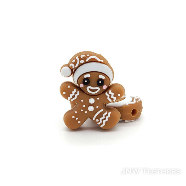 Christmas gingerbrea man silicone focal beads