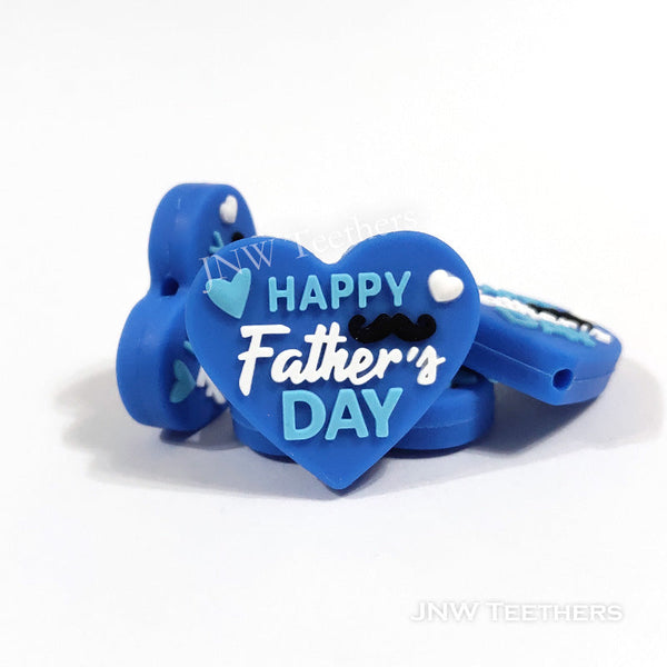 Happy Father's Day heart silicone focal beads