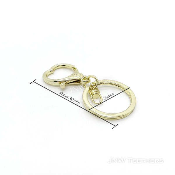 10/100pcs Heart Shape Metal Key Ring with Lobster Clasps