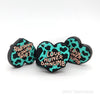 love Dalmatian Heart silicone turquoise  focal beads