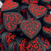 Red Heart Shape with Love Hair Dresser Silicone Focal Beads
