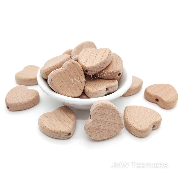 JNWTeethers heart beech wood beads wholesale