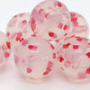 JNWTeethers Bright red and soft pink hearts sprinkle silicone round beads wholesale