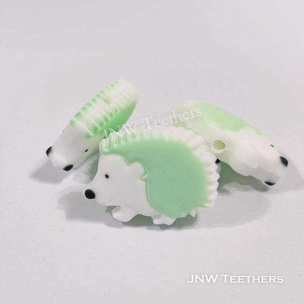 Hedgehog Silicone Focal Beads mint