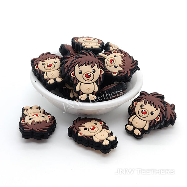 Standing hedgehog silicone focal beads