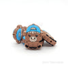 Highland cow in cap silicone focal beads blue