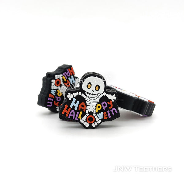 Happy Halloween Skeleton Silicone Focal Beads