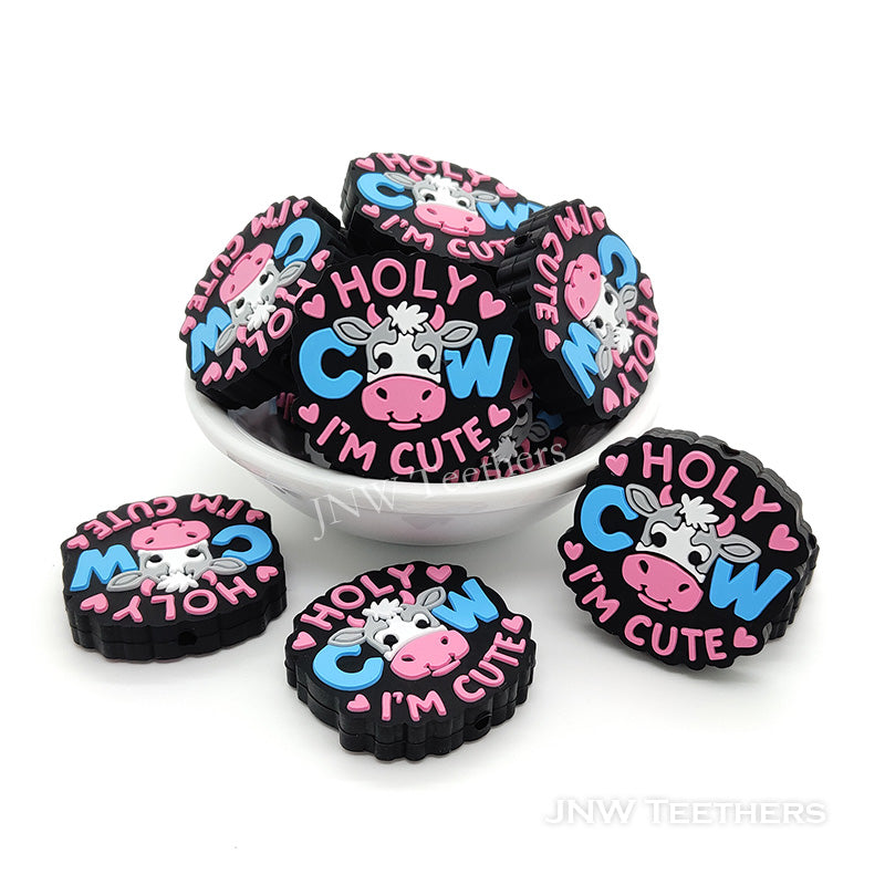 Holly cow I'm cute silicone focal beads