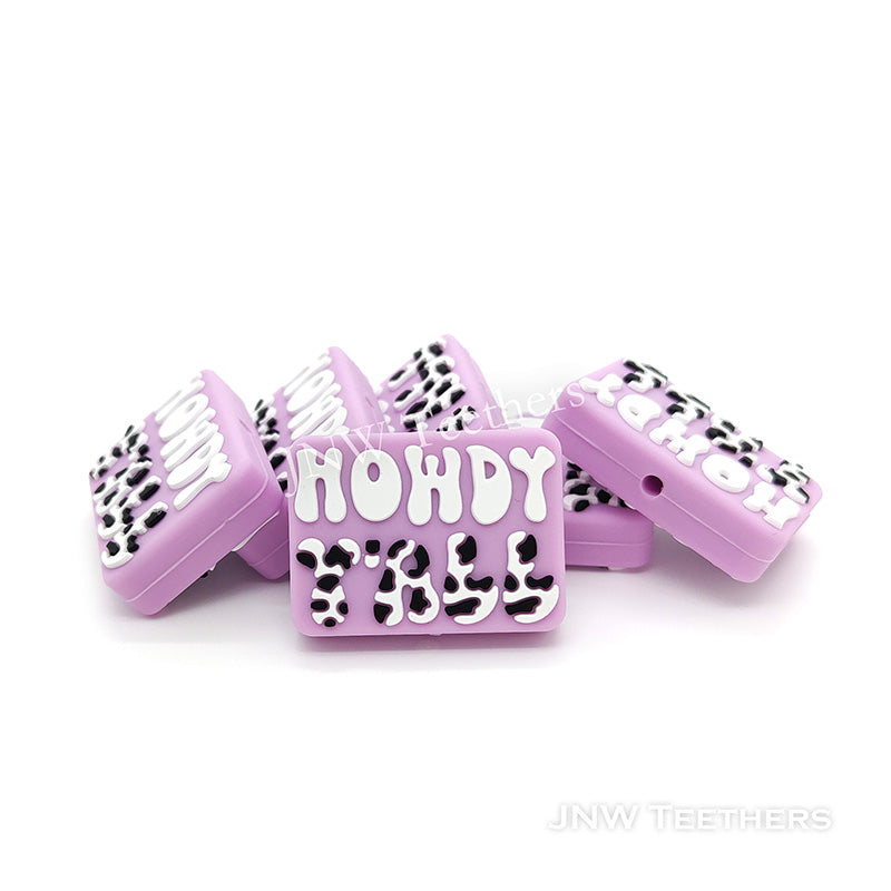 Lilac Howdy Y'all Silicone Focal Beads