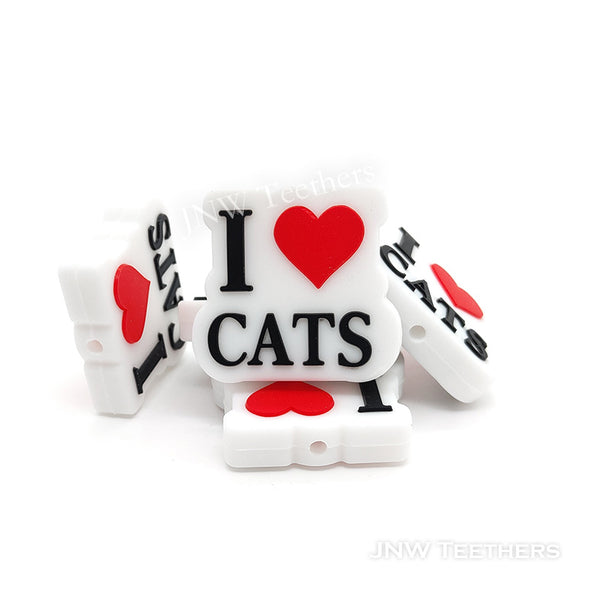 I love cats silicone focal beads