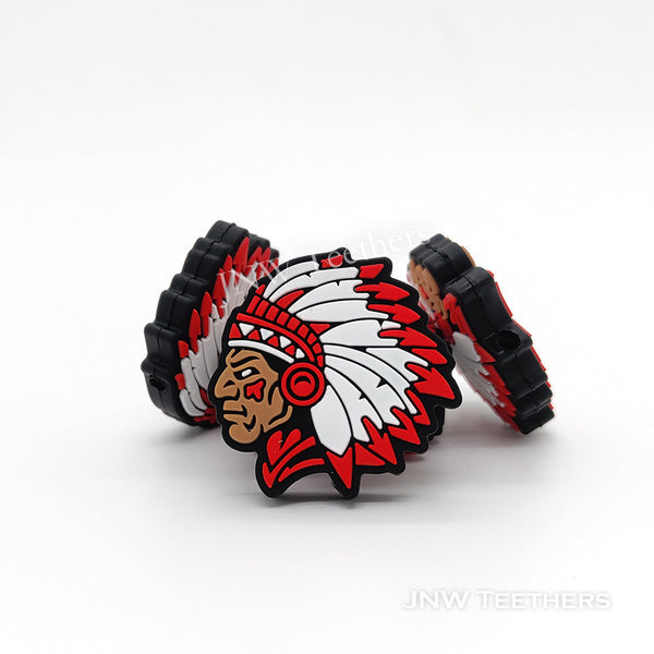Indian chief silicone focal beads
