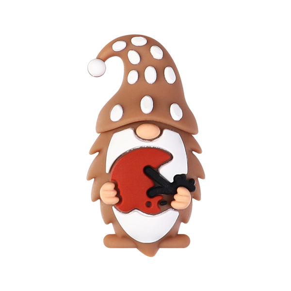 JN009 3D Football gnome  silicone focal beads