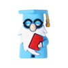 JN016 3D graduation gnome wearing a mortarboard cap and glasses while holding a red book