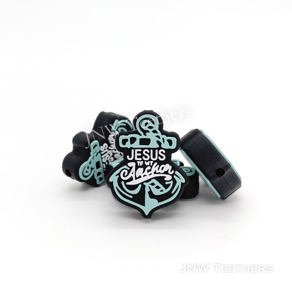 Jesus anchor Silicone Focal Beads