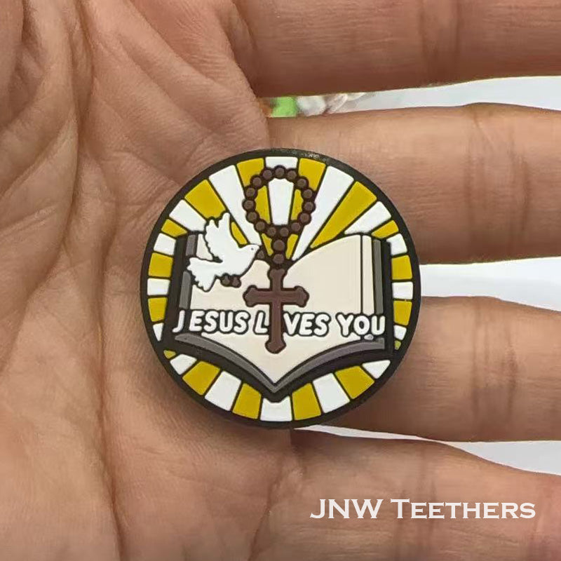 Jesus Loves You Silicone Focal Bead