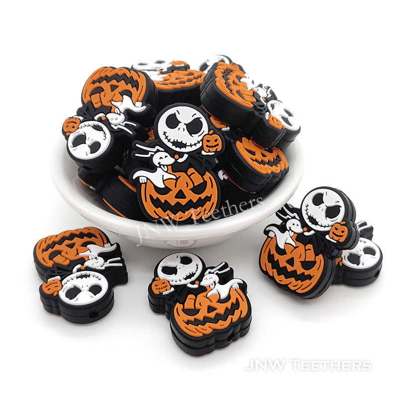 Killer Jason riding pumpkin silicone focal beads