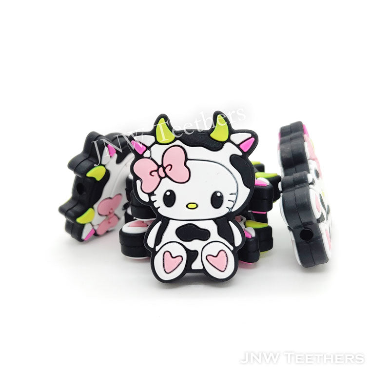 Cat With Cow Silicone Focal Beads