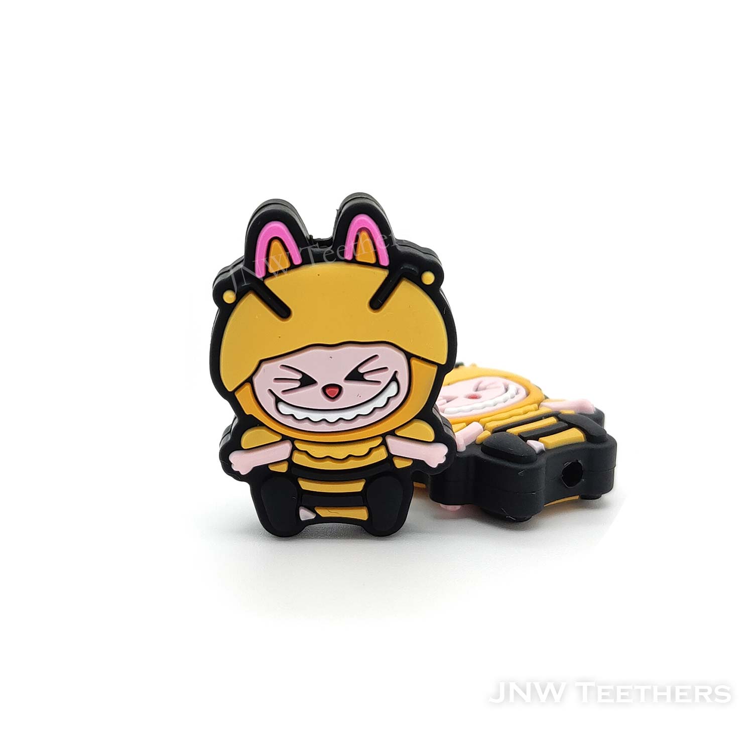 Labub in honey bee suit silicone focal beads