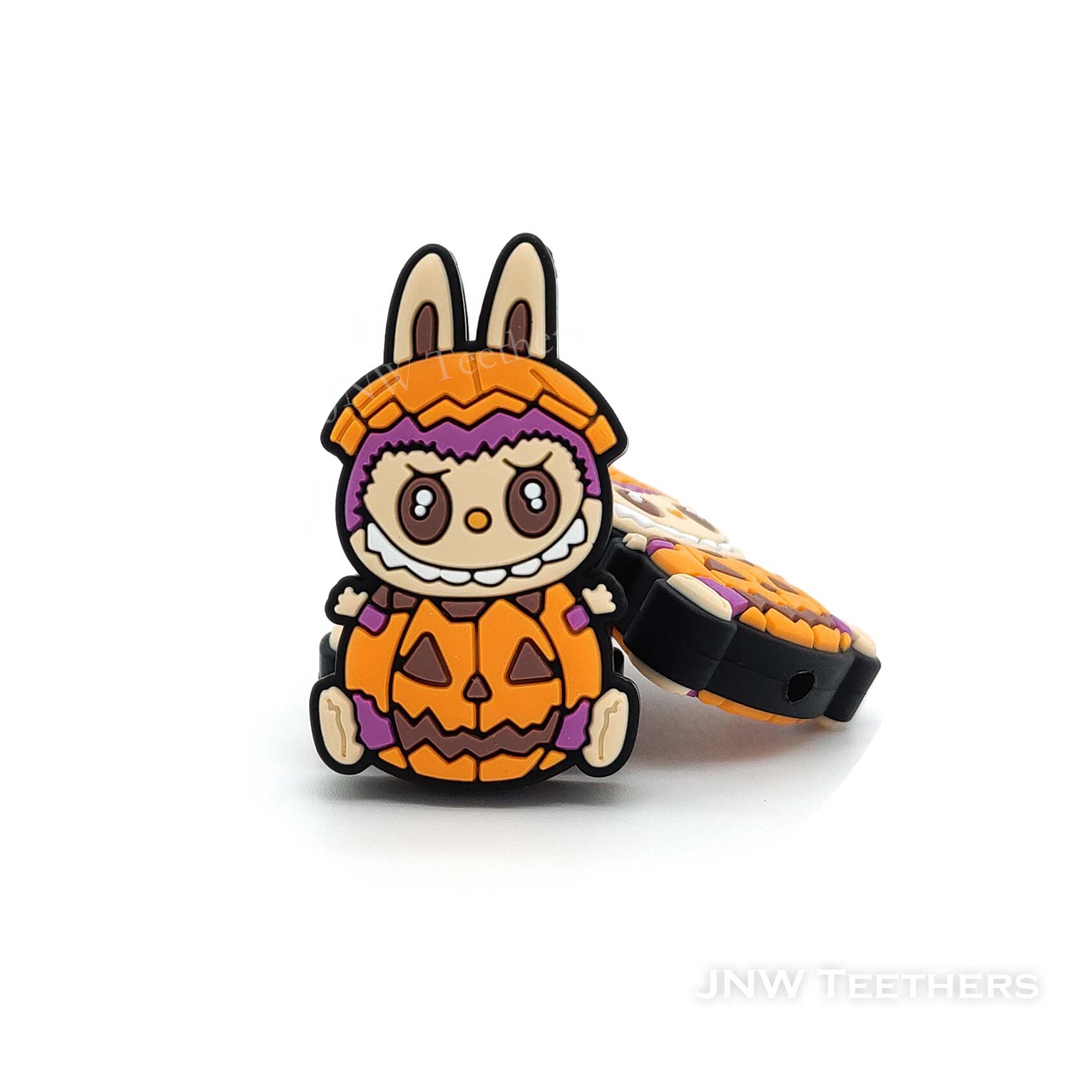 Labub in Halloween Pumpkin Suit silicone focal beads