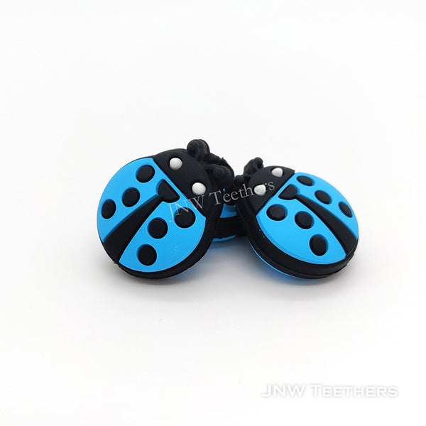 Blue Ladybug Silicone Focal Beads
