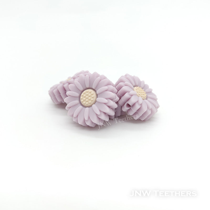Lavander 20mm Mini Daisy Silicone Focal Beads