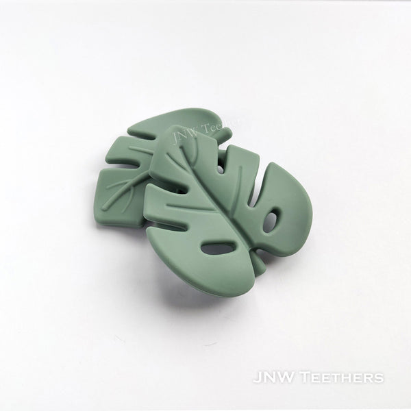 Leaf silicone teethers mint