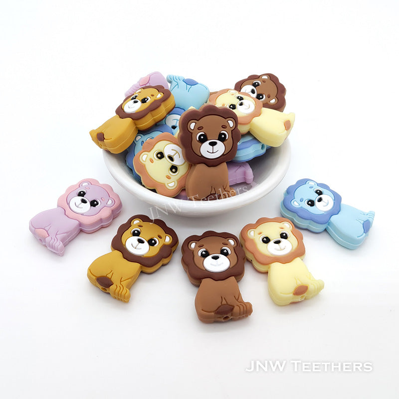 Lion silicone focal beads
