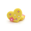 Heart silicone focal beads yellow