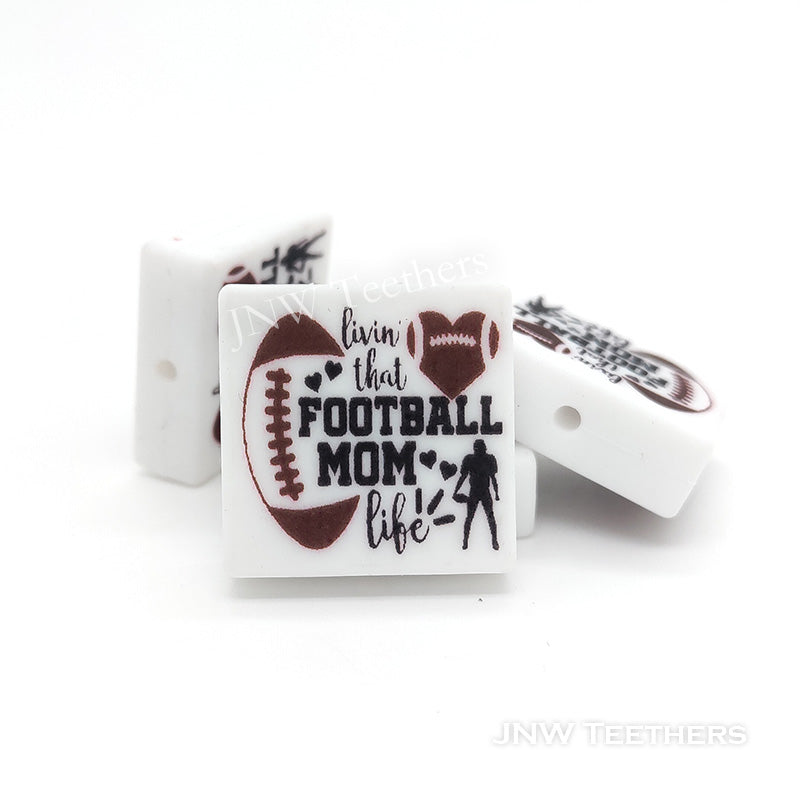 Livin' That Life Football Mom silicone focal beads