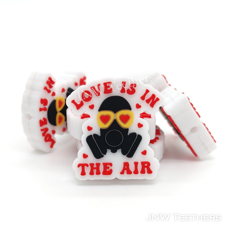 Love is in the air gas mask Silicone Focal Beads